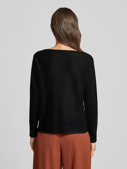 s.Oliver BLACK LABEL relaxed fit pullover van viscosemix Zwart - 5