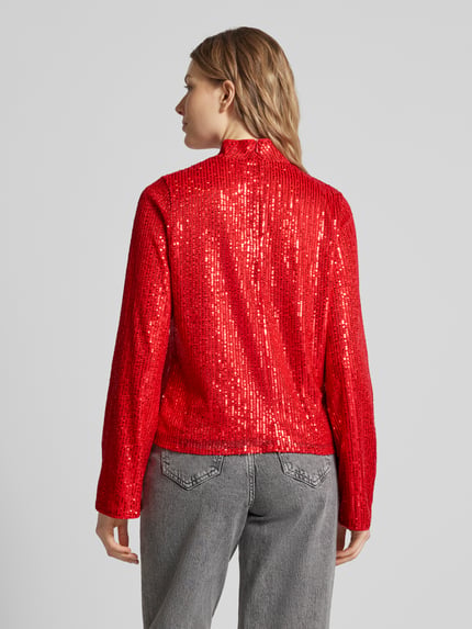 YAS Longsleeve mit Stehkragen Modell 'PALLI' Rot 5