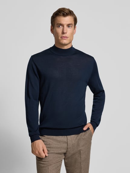 Manuel Ritz Strickpullover aus Merinowolle Marine 4
