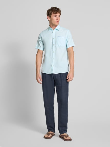 Tom Tailor Regular Fit Freizeithemd aus reiner Baumwolle Helltuerkis 1