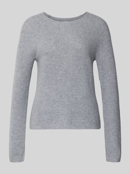 Fynch-Hatton Strickpullover aus reinem Kaschmir mit Rundhalsausschnitt Hellgrau Melange 2