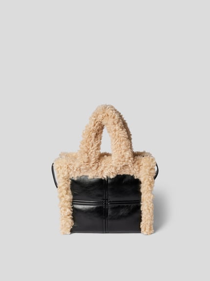 Stand Studio Handtas met teddybont Zwart - 2