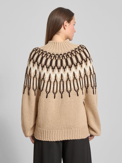 DRYKORN Sweter z dzianiny o kroju loose fit z dodatkiem wełny Piaskowy 5