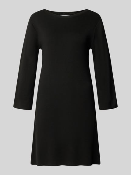 Produktfoto, Regular Fit Minikleid aus Viskose-Mix von MORE & MORE, czarny kolor, krój regular fit, okrągły dekolt, rękaw 3/4, długość tyłu w rozmiarze 36: 87 cm, szerokość w rozmiarze 36: 42 cm, długość rękawa w rozmiarze 36: 51 cm, gładka tekstura