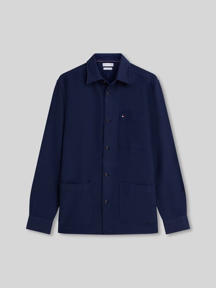 Tommy Hilfiger Regular Fit Overshirt aus Baumwoll-Mix Dunkelblau 2