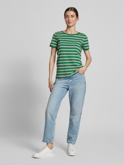 Jake*s Casual T-Shirt mit mit Streifenmuster Grass 1