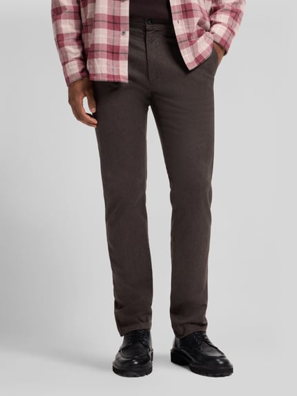 BOSS Orange Slim fit chino van katoenmix model 'Chino Slim 2' Donkerbruin - 4