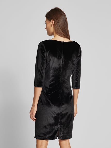 Paradi Knielange cocktailjurk in wikkellook Zwart - 5