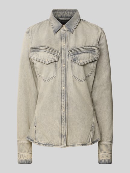Koszula jeansowa o kroju slim fit z mieszanki bawełny i lyocellu Shop The Look MANNEQUINE