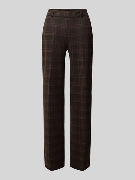 Produktfoto, Super Slim Fit Weite Hose mit Baumwoll-Viskose-Anteil Modell 'LILLYTH' von Raphaela By Brax, kariertes Muster, dunkle Farbtöne
