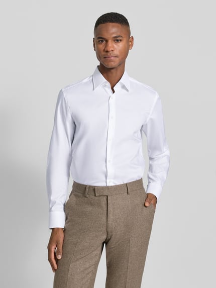 BOSS Slim Fit Businesshemd mit extra langem Arm Modell 'HANK' Weiss 4