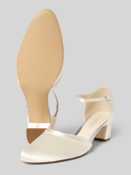Rainbow Club Bruidsschoenen met blokhak, model 'STACY' Offwhite - 4