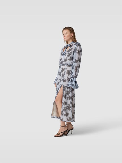 ROTATE Maxi-jurk met all-over bloemenmotief Lichtblauw - 1