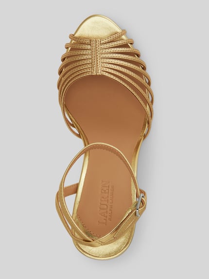 Lauren Ralph Lauren Sandaletten aus echtem Leder Modell 'MCKAYLA' Gold 3