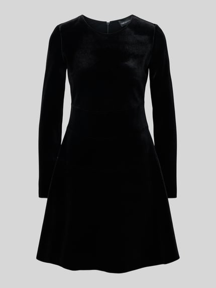 Emporio Armani Minikleid aus Satin mit Rundhalsausschnitt Black 2