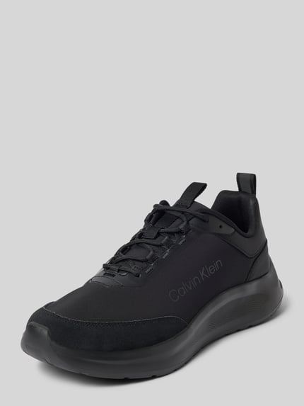 Produktfoto, schwarze Herren Sneaker mit Leder-Besatz Modell 'LIGHT EVA' von CK Calvin Klein, glatte und matte Texturen, breite EVA-Sohle