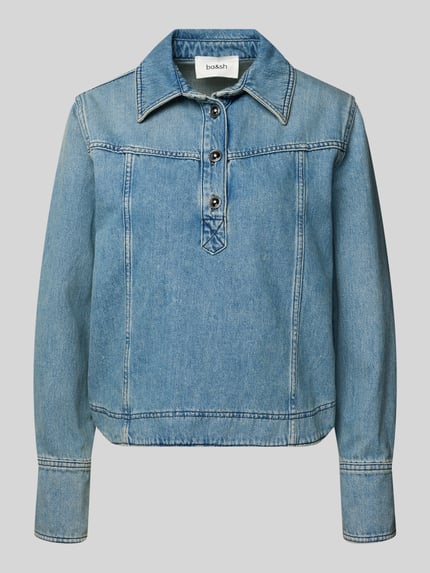 Regular fit jeansblouse in used-look model 'TOP TAVY' Shop The Look MANNEQUINE
