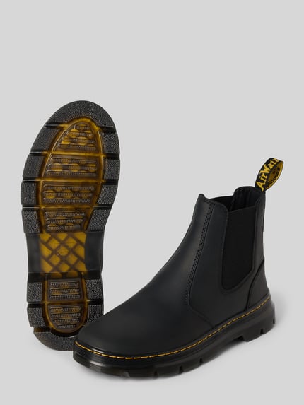 Productfoto, Chelsea Boots aus echtem Leder mit Ziernaht van Dr. Martens, heren chelsea boots, zwart leer, afgerond model, treklus, siernaad, geprofileerde zool, hakhoogte maat 44: 5 cm, schachthoogte: 13 cm, schachtbreedte: 10 cm