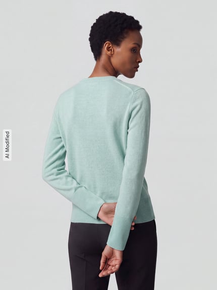 Tom Tailor Pullover aus Kaschmir mit Rippabschlüssen Mint 5