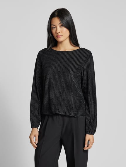 s.Oliver BLACK LABEL Regular Fit Pullover mit elastischen Bündchen und Saum Black 4