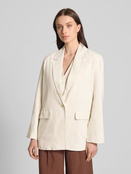 Moves Regular fit blazer met klepzakken, model 'Daizy' Beige - 4