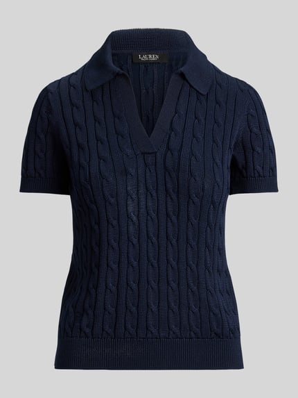 Lauren Ralph Lauren Regular Fit Poloshirt aus gewebtem Baumwoll-Mix  Marine 2