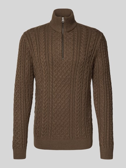 JACK & JONES Premium Sweter z dzianiny z prążkowanymi wykończeniami model ‘BLUSEAN’ Oliwkowy 2