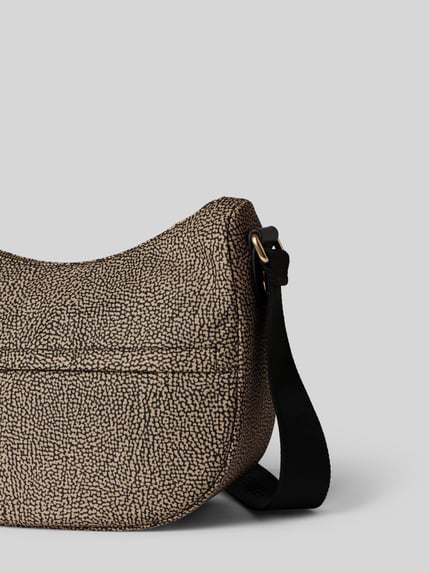 BORBONESE Umhängetasche mit Reißverschlussfach Modell 'SMALL LUNA BAG' Beige 2
