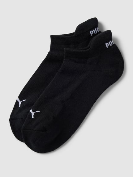 PUMA Krótkie skarpety z detalami z logo w zestawie 2 szt. model ‘Cushioned’ Czarny 1