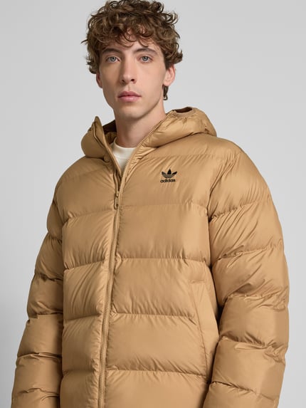 adidas Originals Regular Fit Steppjacke mit Logo-Stitching Modell 'Commercial' Mittelbraun 3