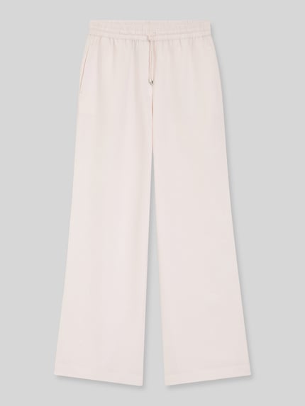 Productfoto, Loose Fit Leinenhose aus Lyocell-Leinen-Mix Modell 'TAVATI2_TI' van BOSS, effen kleuren, tunnelkoord, elastische boord, zij-steekzakken, labelapplicatie van metaal, materiaal: mix van lyocell en linnen