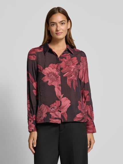 ZABAIONE Hemdbluse mit Knopfleiste Bordeaux 4