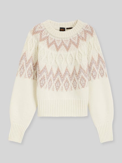 BOSS Orange Pullover mit Ballonärmeln Modell 'C_Fyrata' Offwhite 2