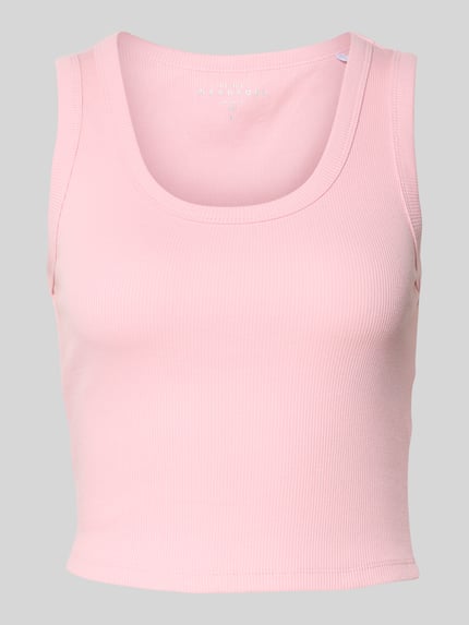 Produktfoto, Slim Fit Tank Top aus Baumwoll-Mix Modell 'EASY' von Only, Optik: Unifarben, U-Ausschnitt, breite Träger, Feinripp-Struktur