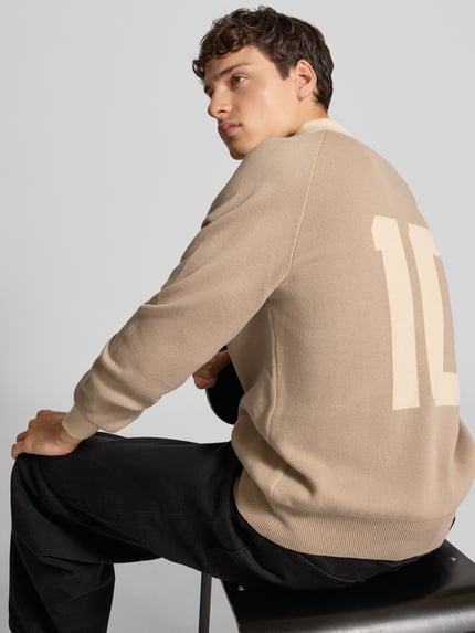PROHIBITED Strickpullover mit Label-Detail Beige 3