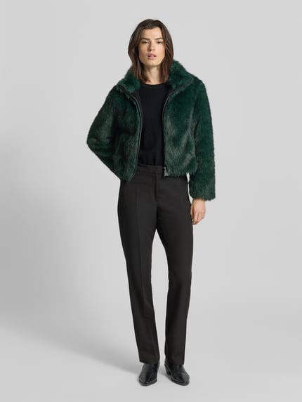 Marc Cain Regular Fit Jacke aus Kunstfell Dunkelgruen 1