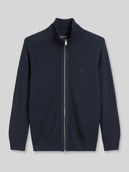 Marc O'Polo Regular fit gebreid jack van puur katoen Marineblauw - 2