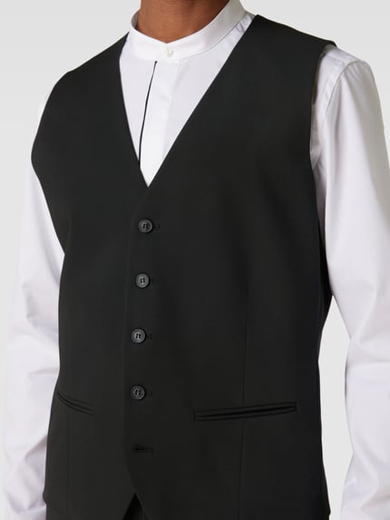 Selected Anzugweste mit Paspeltaschen Modell 'LIAM' Black 3
