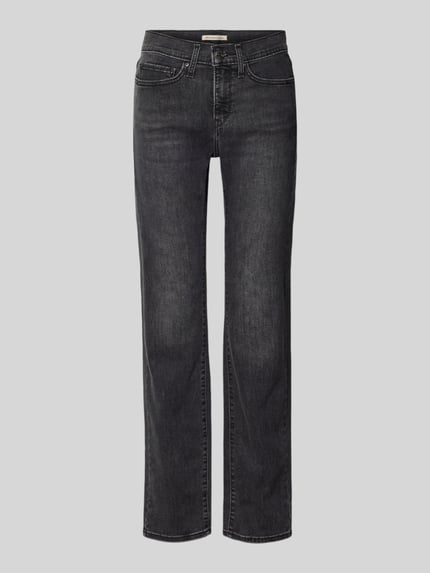 Produktfoto, Straight Fit Jeans mit 5-Pocket-Design von Levi's®, zwarte denim, rechte snit, katoenmix met viscose, knoop- en ritssluiting