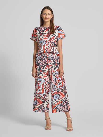 Christian Berg Woman Culotte aus Leinen mit U-Boot-Ausschnitt Dunkelrot 1