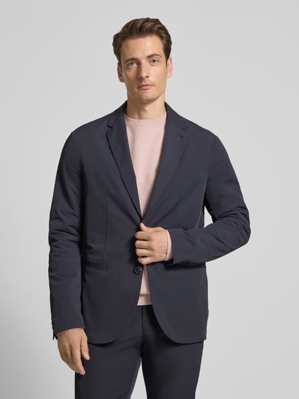 Armani Exchange 2-knoops colbert met reverskraag, model 'GIACCA' Marineblauw - 4
