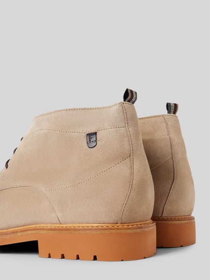 Floris van Bommel Leren boots met labelbadge, model 'De Karper' Taupe - 2