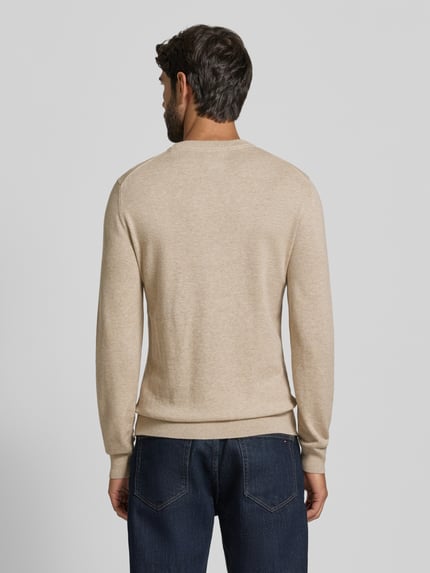 MCNEAL Gebreide pullover van een mix van katoen en kasjmier met ronde hals Roodbruin gemêleerd - 5