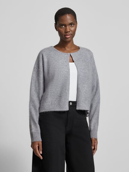 BOSS Strickjacke aus Wolle Kaschmir ohne Verschluss Hellgrau 4