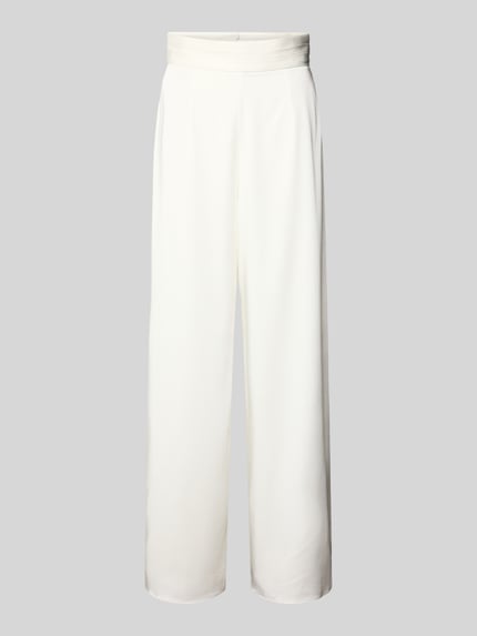 LUXUAR FASHION Wide fit stoffen broek met brede band Offwhite - 2