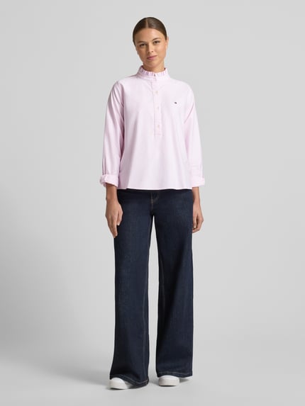 Tommy Hilfiger Bluzka z długim rękawem o kroju comfort fit z czystej Bawełna Różowy 1