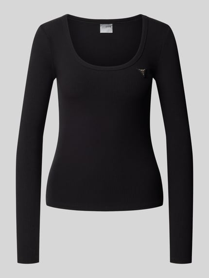Shirt met lange mouwen in riblook model 'COLETTE' Shop The Look MANNEQUINE