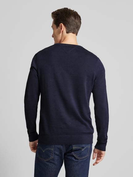 Tommy Hilfiger Gebreide pullover met logostitching Marineblauw - 5