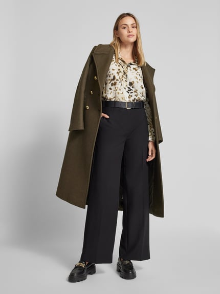 Emily Van den Bergh Slim Fit Bluse mit kurzer Knopfleiste Khaki 1