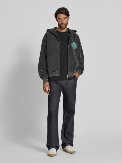 Don´t Waste Culture Sweatjacke mit Motiv-Print Modell 'Ulric' Anthrazit 1